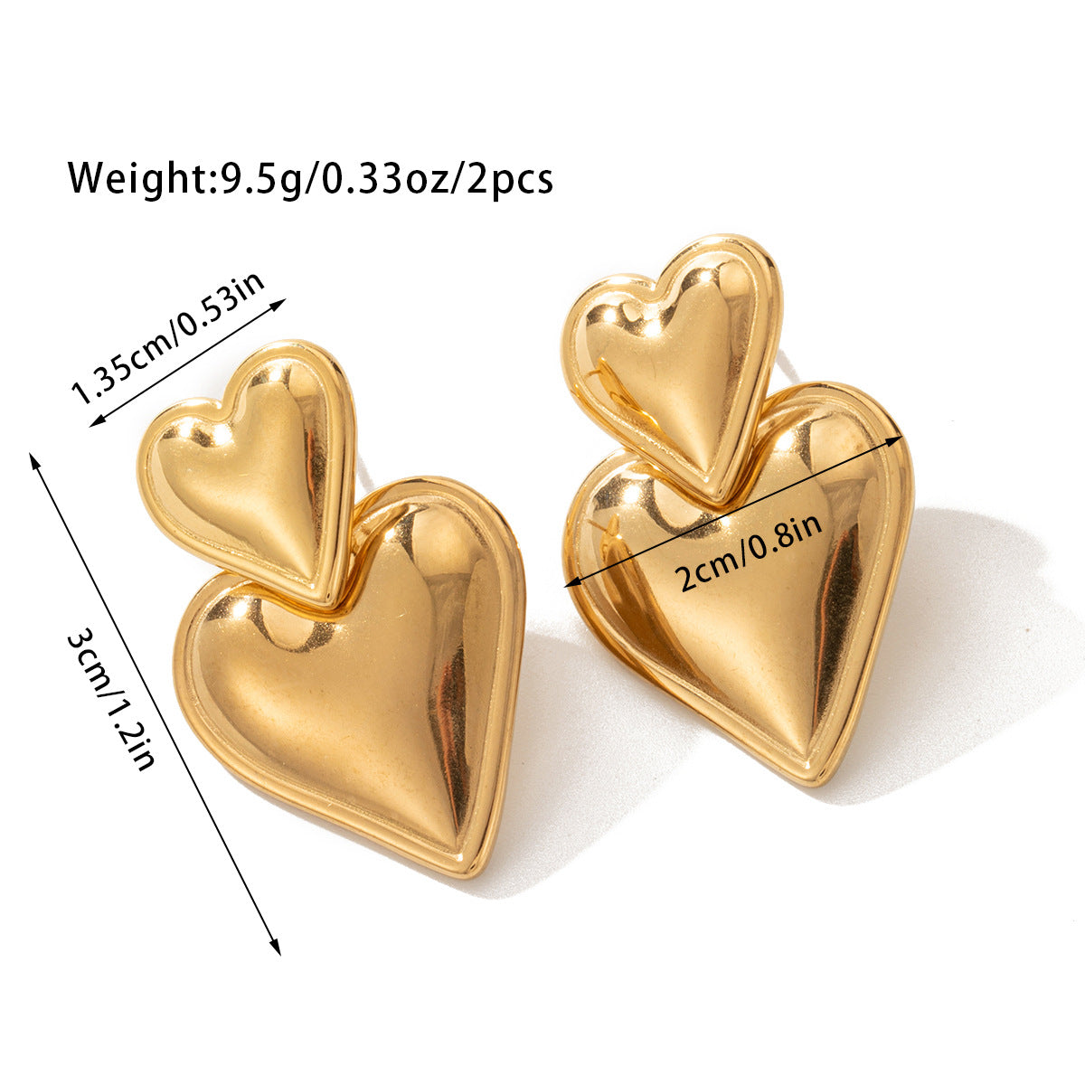 Peach heart earrings female hundred color collision love earrings asonjewelry